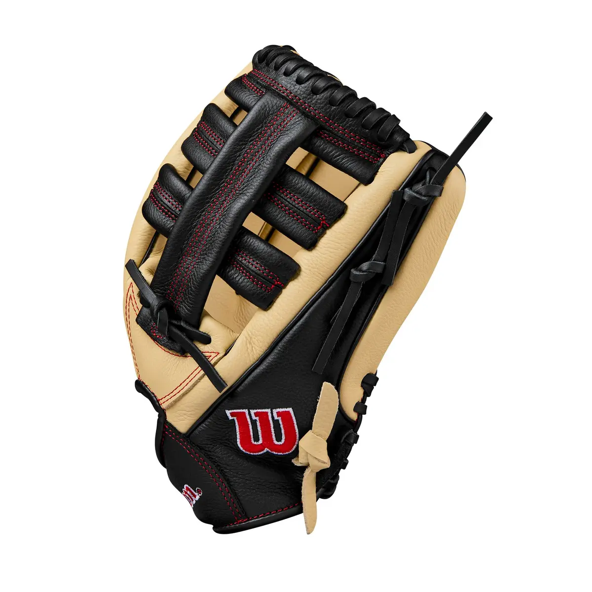 Wilson A500 12.5" Outfield Youth Baseball Glove - Right Hand Throw, Blonde/Red/Black | All-Position Versatility for Developing Players - view 4