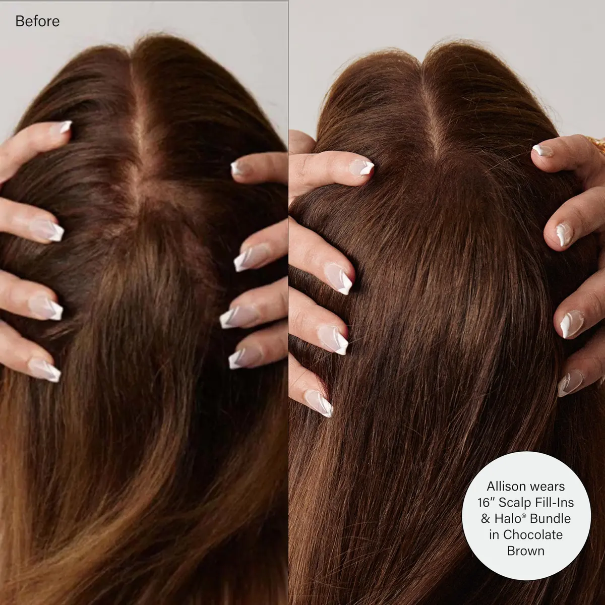 Luxy Scalp Hair Fill-In Extensions 16 Inch | Natural Remy Human Hair for Thinning Areas - view 2
