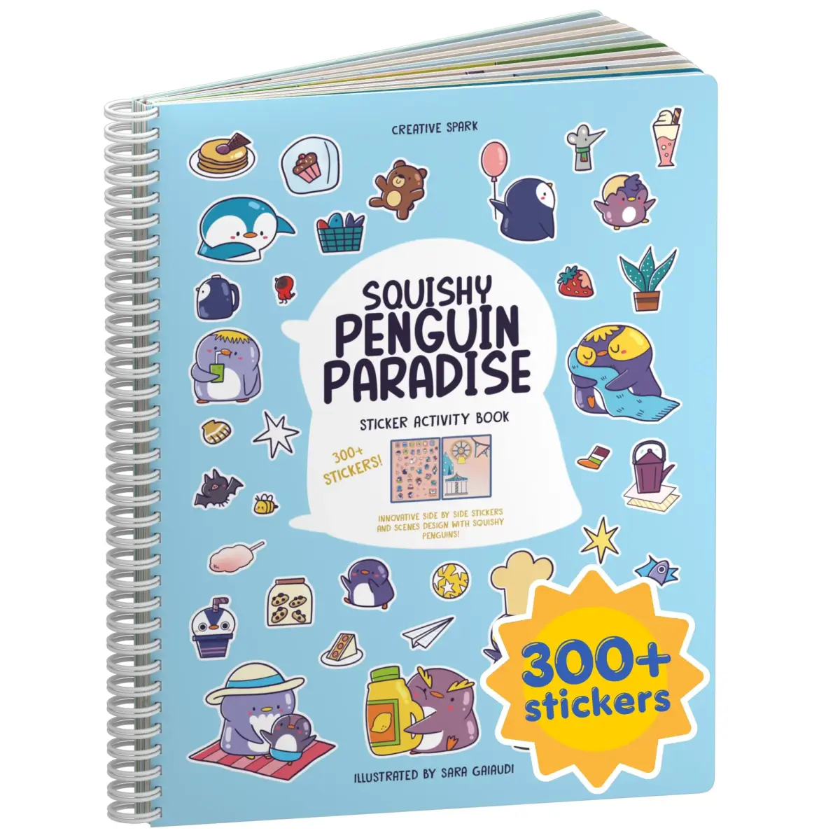 CUPKIN Penguin Paradise Sticker Book with 500+ Stickers & 12 Coloring Pages | Toddler Travel Activity Book for Ages 2-8 - main product image