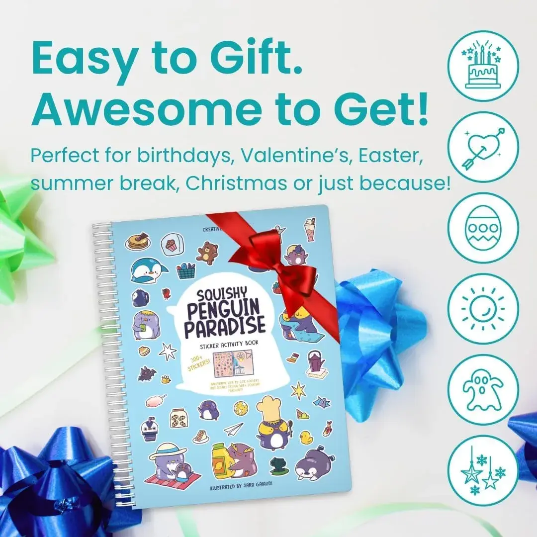 CUPKIN Penguin Paradise Sticker Book with 500+ Stickers & 12 Coloring Pages | Toddler Travel Activity Book for Ages 2-8 - view 8