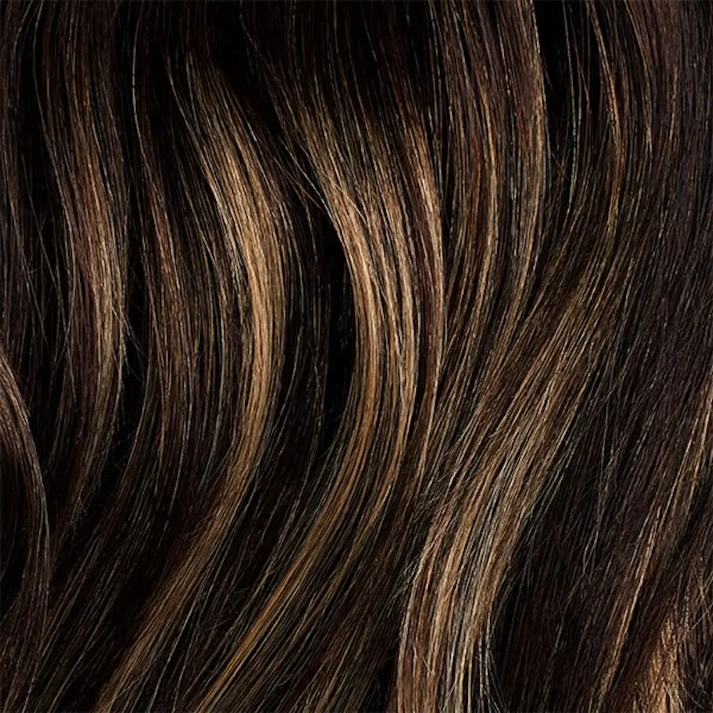 LUXY Scalp Hair Fill-In Extensions Dark Brown Balayage 12" | Natural Coverage & Seamless Blend - view 2