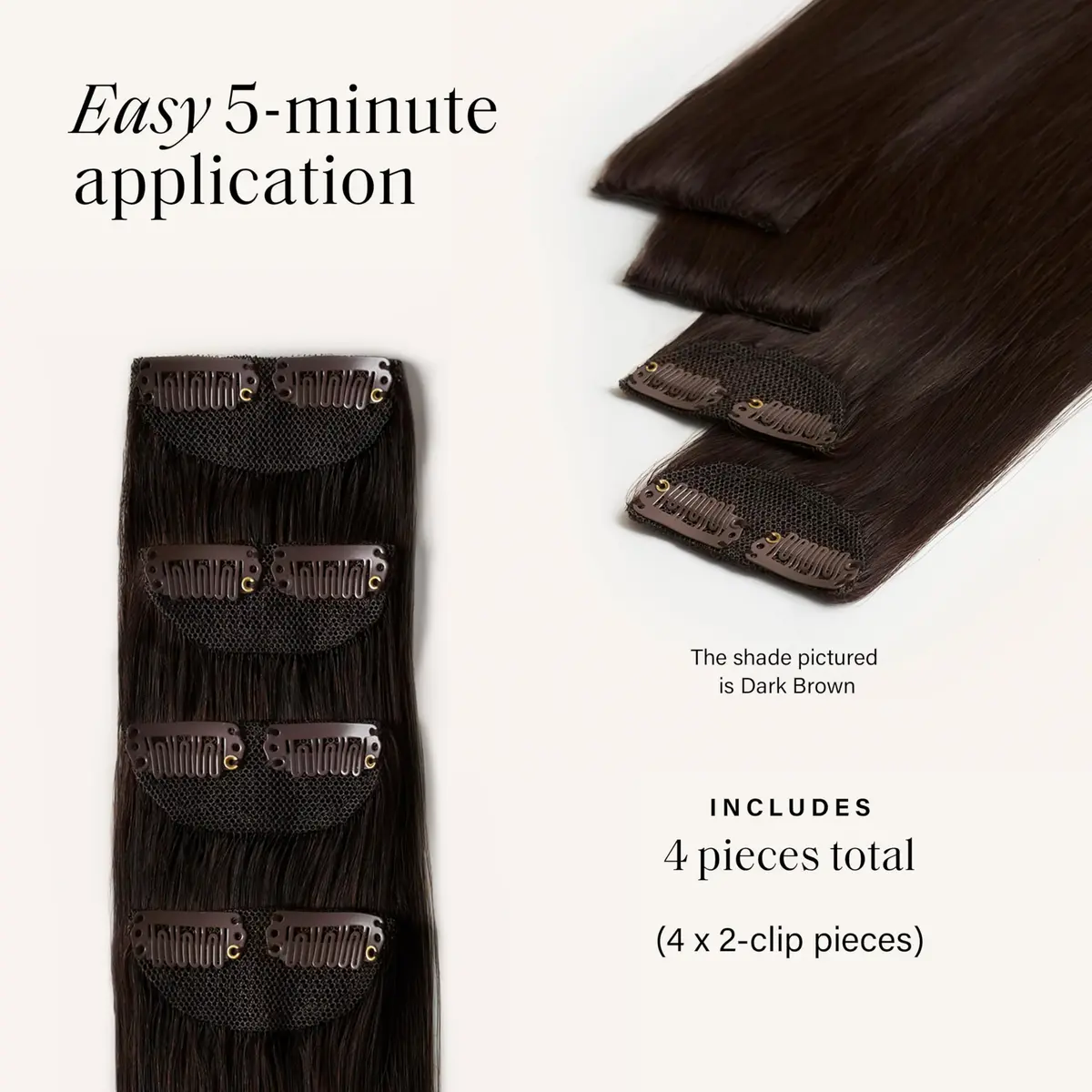 LUXY Scalp Hair Fill-In Extensions Dark Brown Balayage 12" | Natural Coverage & Seamless Blend - view 3