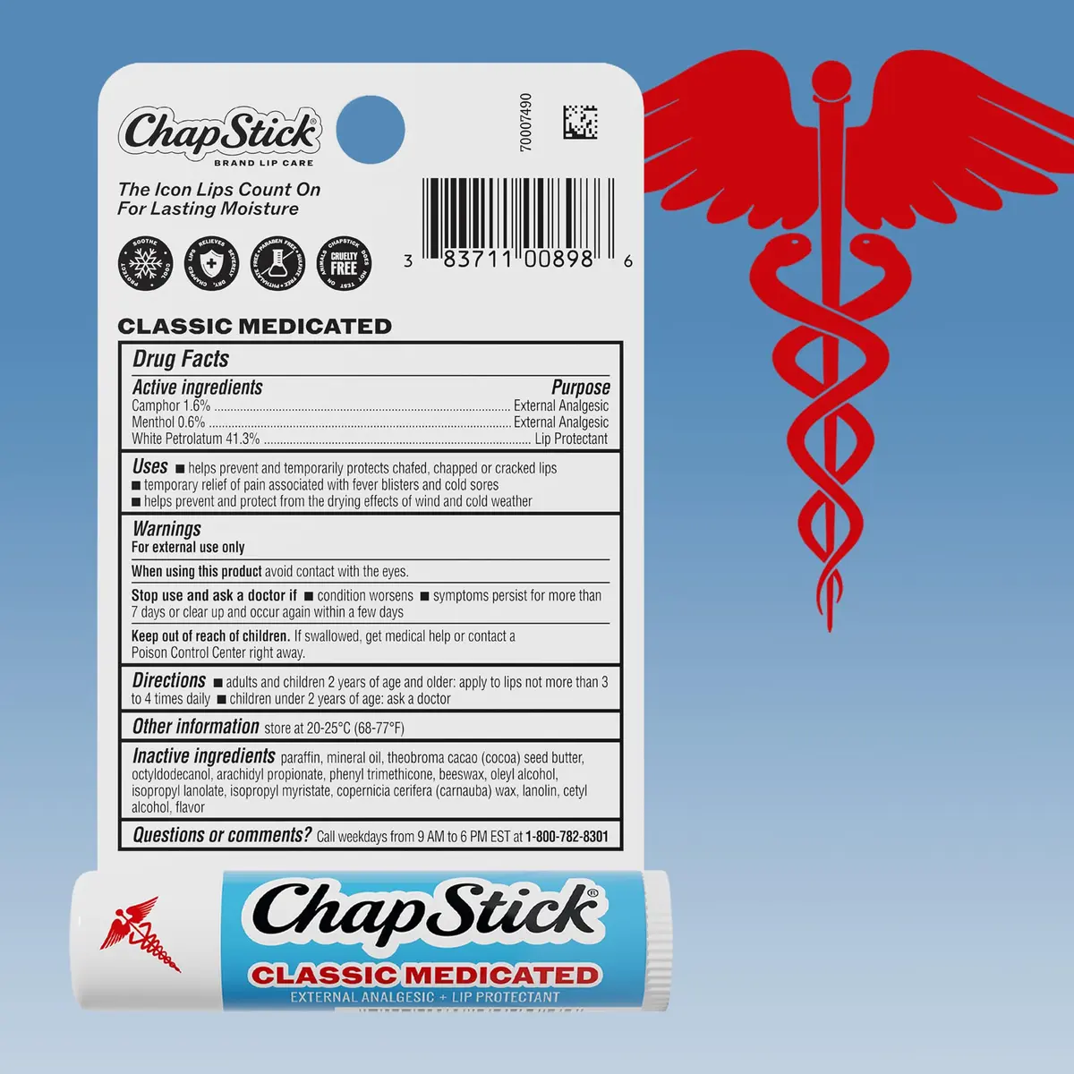 ChapStick Classic Medicated Lip Balm 36 Sticks | Soothes & Heals Dry Lips, USA Import - view 9