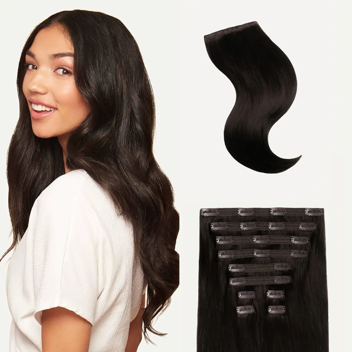 Luxy Hair Extensions Mocha Brown 20 Inch | 220g Thick Clip-In Human Hair - main product image