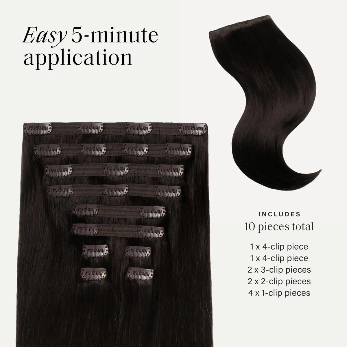 Luxy Hair Extensions Mocha Brown 20 Inch | 220g Thick Clip-In Human Hair - view 7