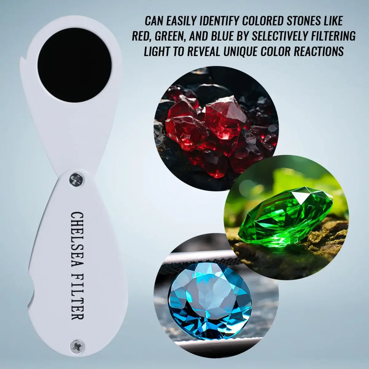 TEKCOPLUS Chelsea Filter for Gemstone Identification | 5.9 cm (2.3 in) | Distinguish Genuine Emeralds, Rubies, Sapphires, Aquamarine - view 2