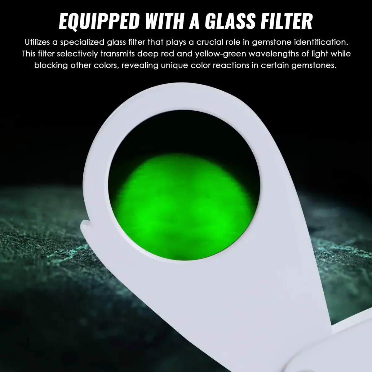 TEKCOPLUS Chelsea Filter for Gemstone Identification | 5.9 cm (2.3 in) | Distinguish Genuine Emeralds, Rubies, Sapphires, Aquamarine - view 3