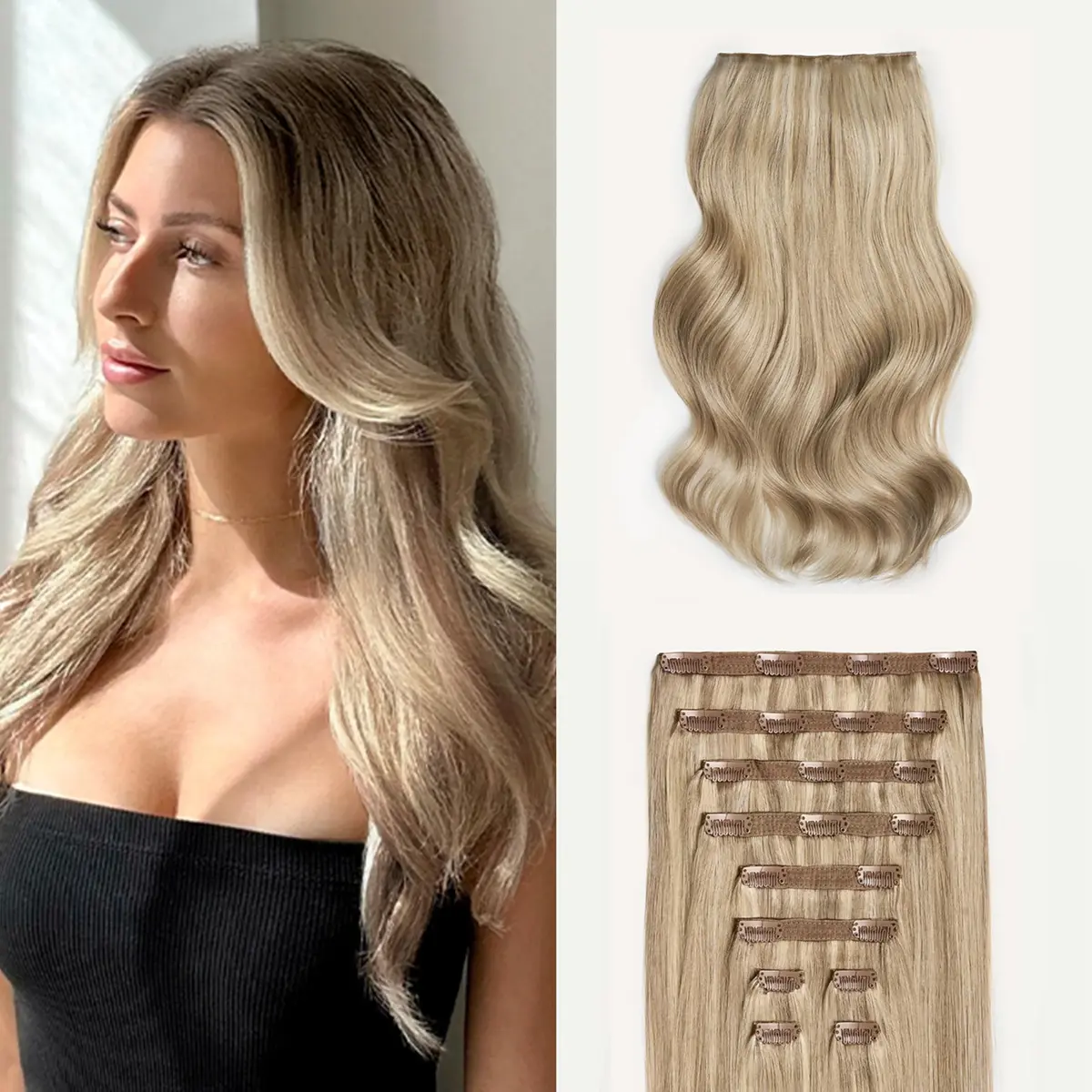 LUXY Classic Clip-In Hair Extensions 20 Inch 220g Blonde | Natural Volume & Length - main product image