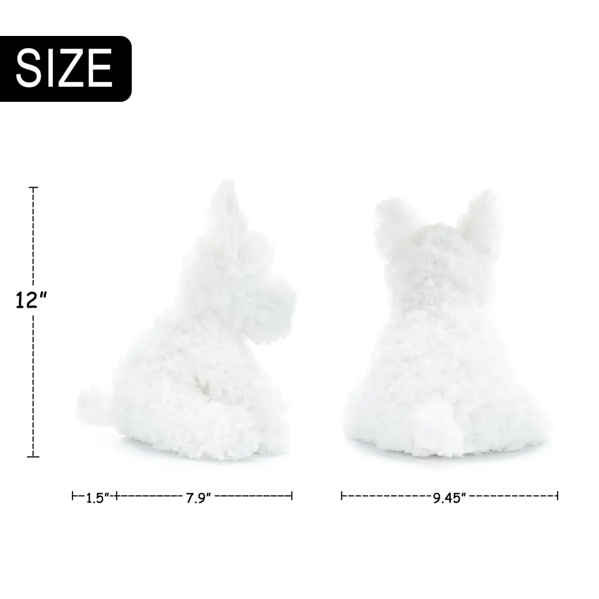 WEIGEDU West Highland White Terrier Stuffed Animal Plush Toy 25 cm (9.45 inches) | Safe for All Ages - view 3