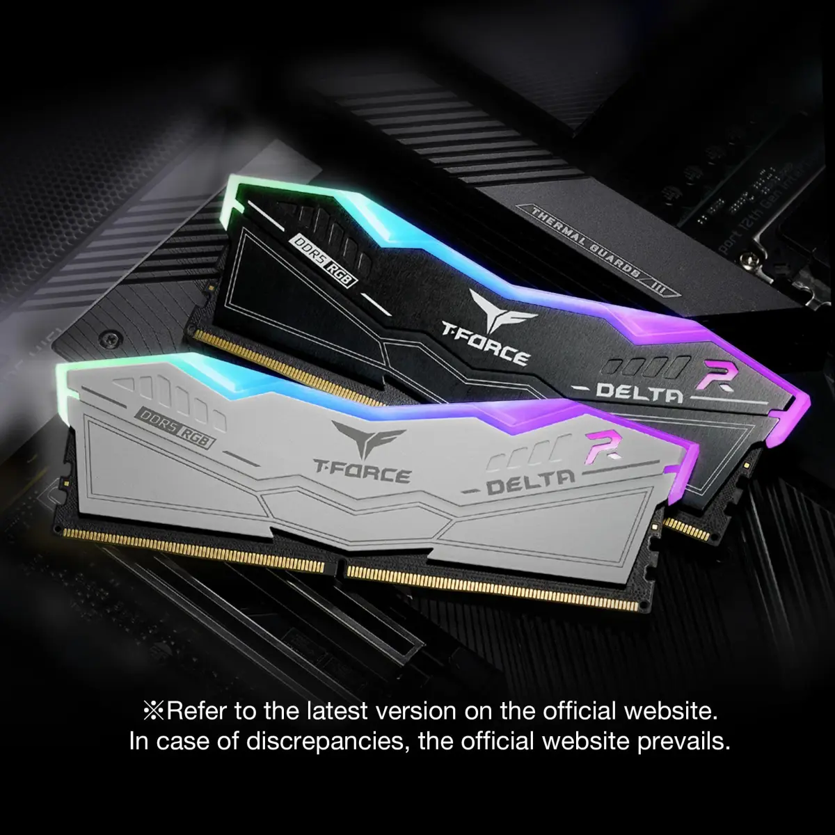 TEAMGROUP T-Force Delta RGB DDR5 RAM 64GB (2x32GB) 6000MHz CL38 White | Desktop Memory Module - view 5