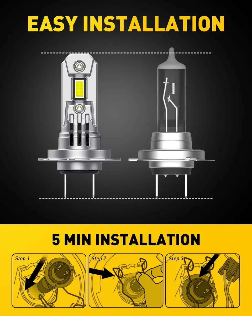 AUXITO H7 LED Fog Light Bulbs 30000LM (Pack of 2) | Ultra Brightness for Safer Night Driving - view 4