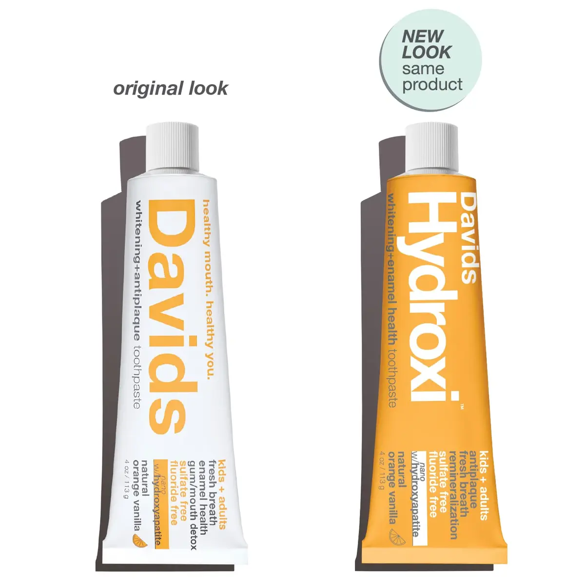 Davids Nano Hydroxyapatite Toothpaste Fluoride Free Orange Vanilla 4oz | EWG Verified & USDA Biobased - view 2