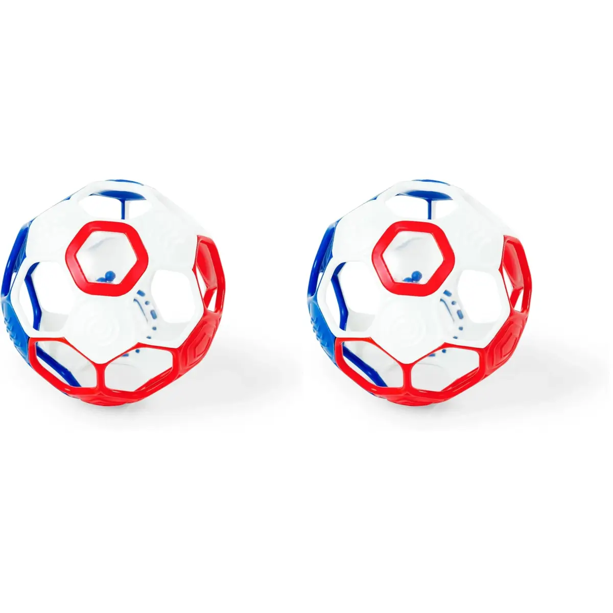 Bright Starts Oball Grippin' Goals Rattle Soccer Ball 2-Pack | Easy-Grasp Toy for Newborns & Up - main product image