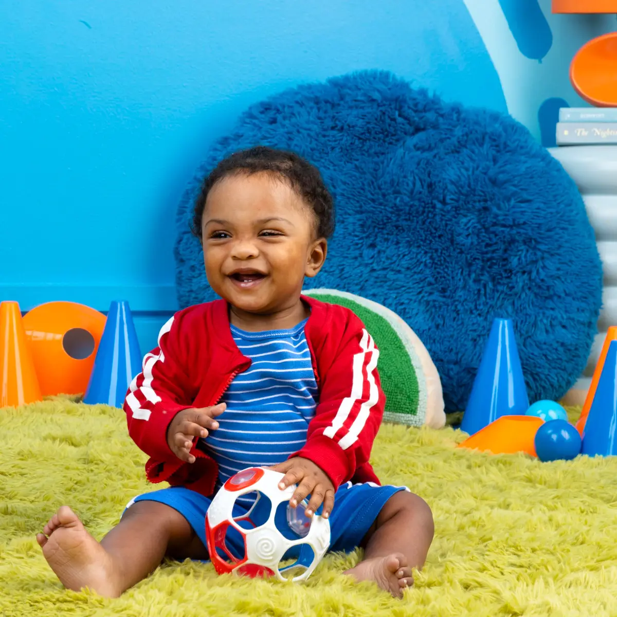 Bright Starts Oball Grippin' Goals Rattle Soccer Ball 2-Pack | Easy-Grasp Toy for Newborns & Up - view 2