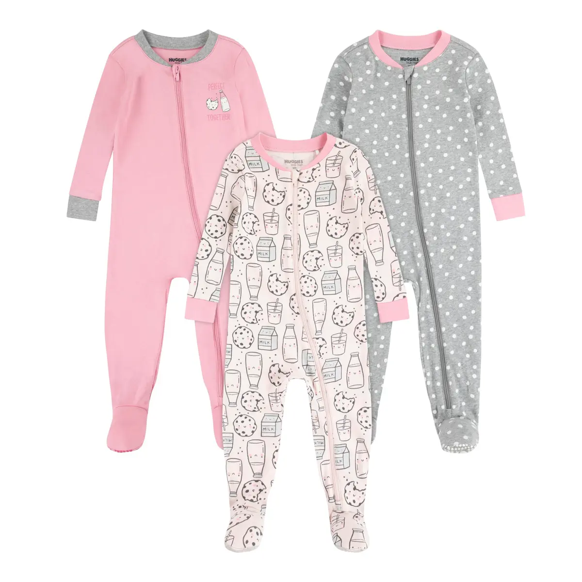 HUGGIES 3-Pack Footed Coverall | Organic Cotton Sleepwear for Baby Boys 24 Months - main product image