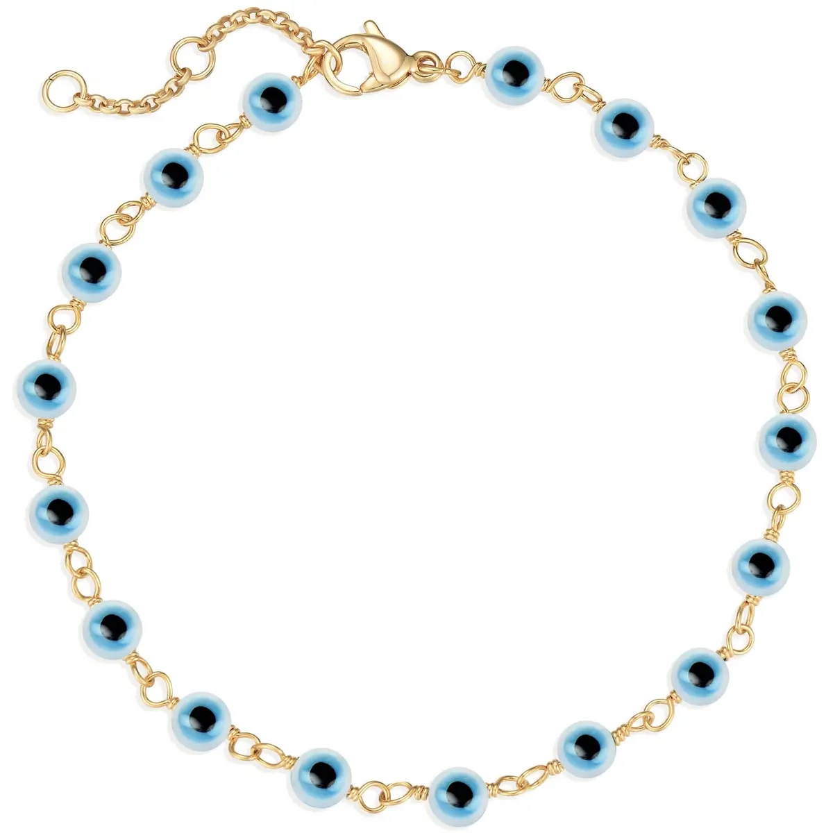 BENEIGE Gold Bracelet 14k Gold Plated Evil Eye Adjustable Jewelry for Women - main product image