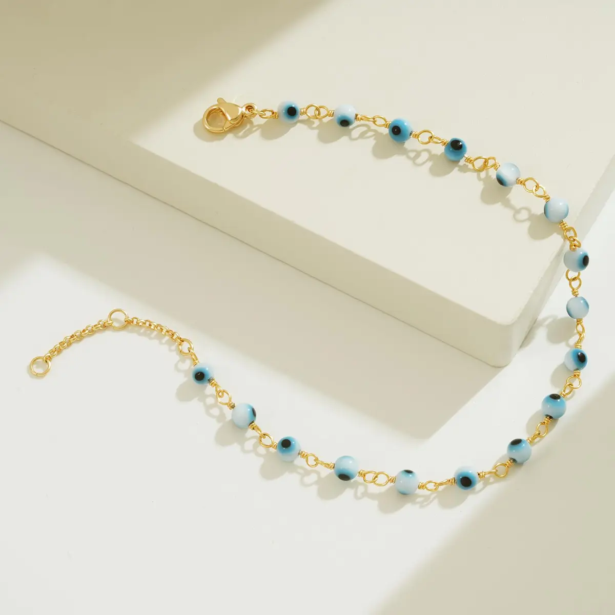 BENEIGE Gold Bracelet 14k Gold Plated Evil Eye Adjustable Jewelry for Women - view 5