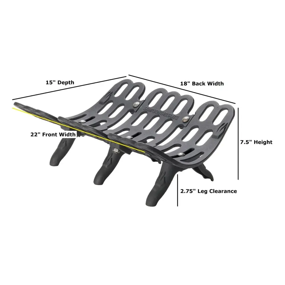 Flame Genie Fireplace Grate 22" | Self-Feeding Cast Iron for Wood Burning Fireplace - view 5