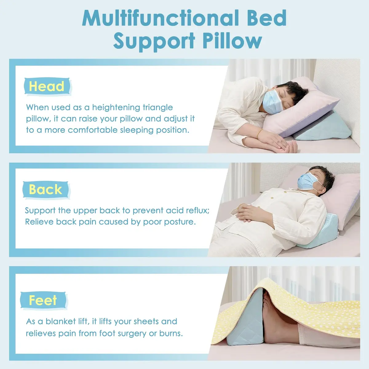 NEPPT Wedge Pillow for Seniors Side Sleeping Post Surgery | Cooling Back Support (110 chars) - view 5