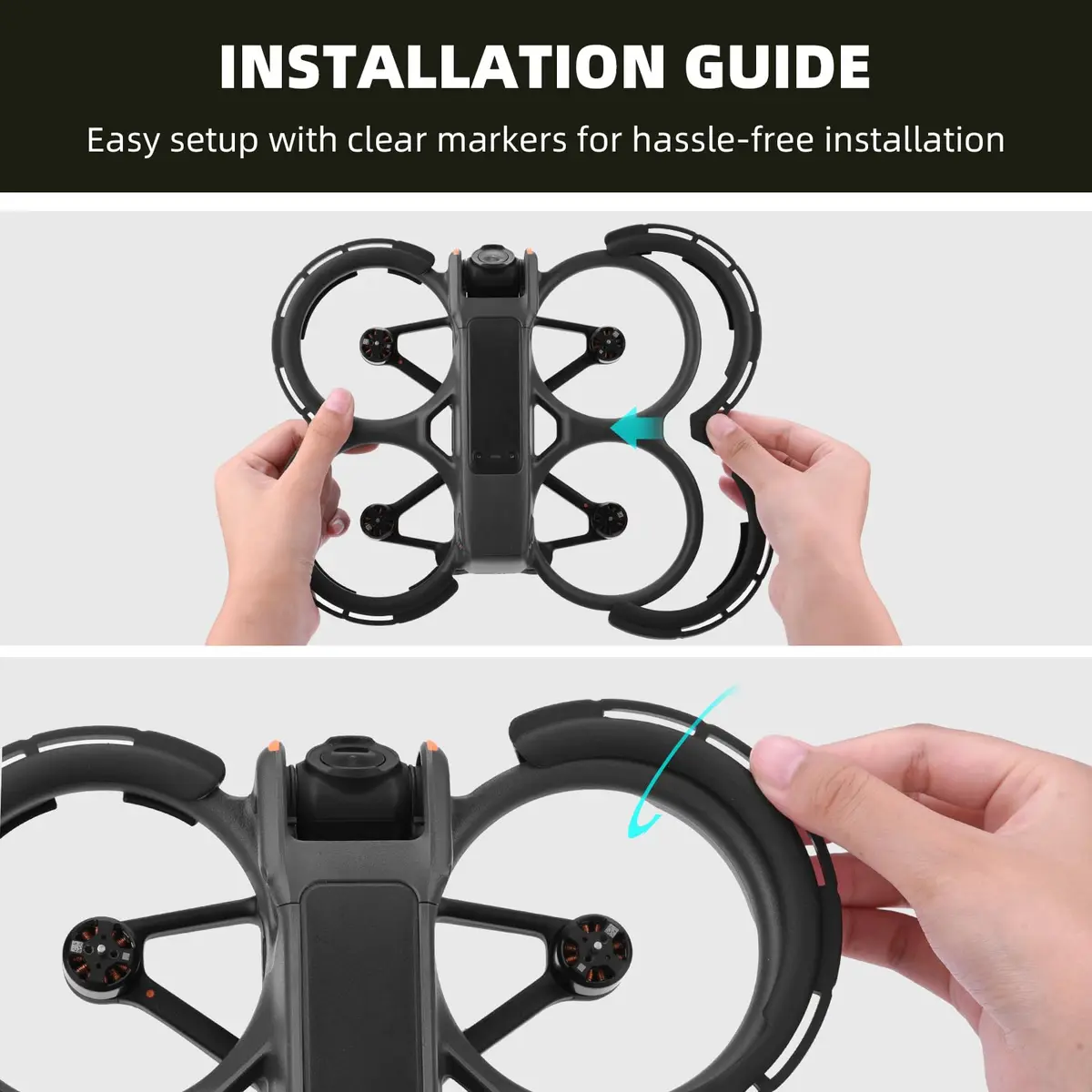 BRDRC Avata 2 Bumper Guards Accessories, Propeller Guard Protector Gimbal Protective Anti-Collision Ring Cover for DJI Avata 2 Fly More Combo (Orange) | High-Impact TPU - view 9