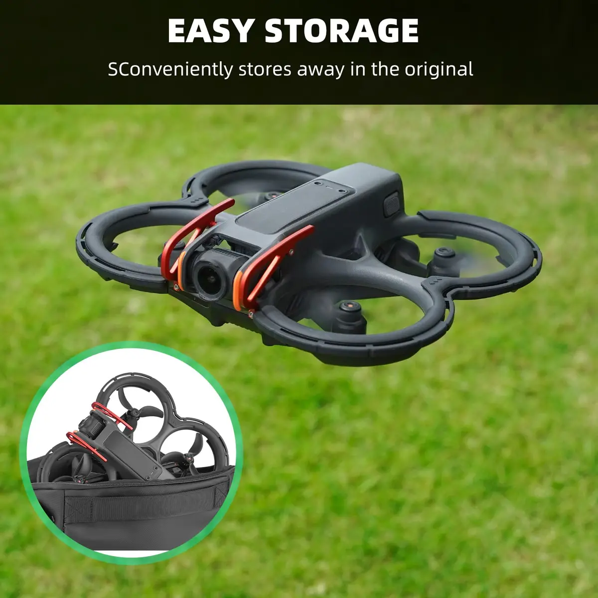 BRDRC Avata 2 Bumper Guards Accessories, Propeller Guard Protector Gimbal Protective Anti-Collision Ring Cover for DJI Avata 2 Fly More Combo (Orange) | High-Impact TPU - view 4