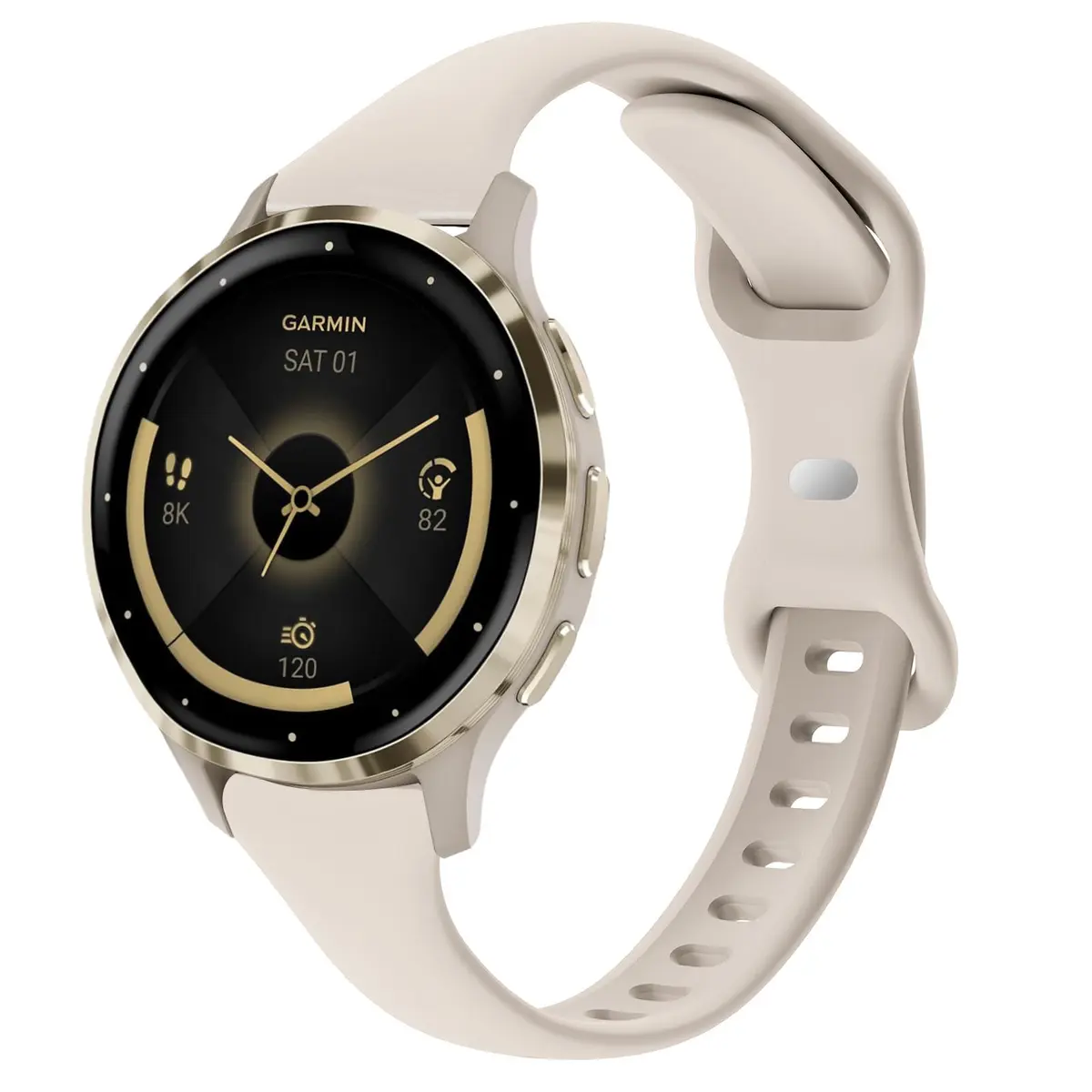 TUCOMO Slim Silicone Watch Band 18mm | Compatible with Garmin Venu 3S/4S, Vivoactive 4S, Forerunner 255s/265S | Soft Narrow Sport Replacement Strap for Women Men - main product image