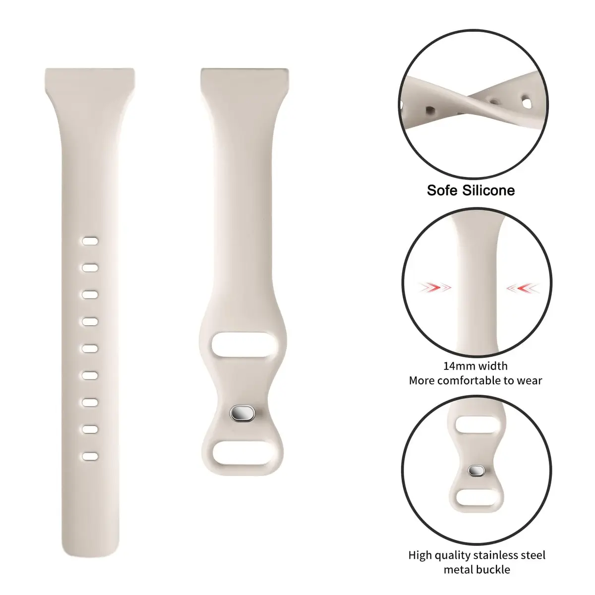 TUCOMO Slim Silicone Watch Band 18mm | Compatible with Garmin Venu 3S/4S, Vivoactive 4S, Forerunner 255s/265S | Soft Narrow Sport Replacement Strap for Women Men - view 3