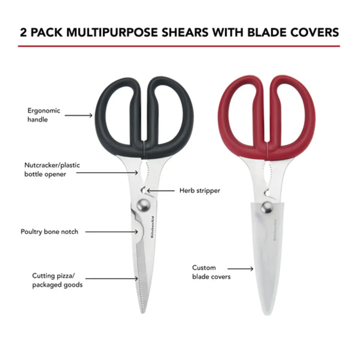 KitchenAid Black Multipurpose Shear Set, 2-Pack: Nutcracker & Bottle Opener Included - view 2