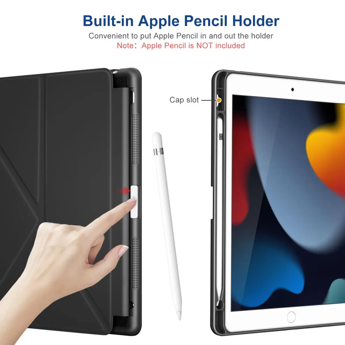 DTTO Foldable Case for iPad 9th/8th/7th Gen 10.2-inch | Auto Wake/Sleep, Pencil Holder, Fabric Texture (70-120c) - view 4