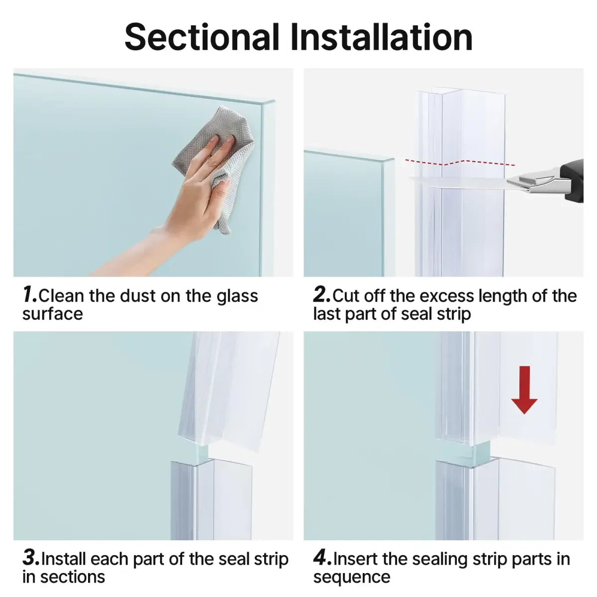 AmazerBath Shower Door Seal Strip 78.75 inches (6.56 ft) | Prevents Water Leaks - view 5