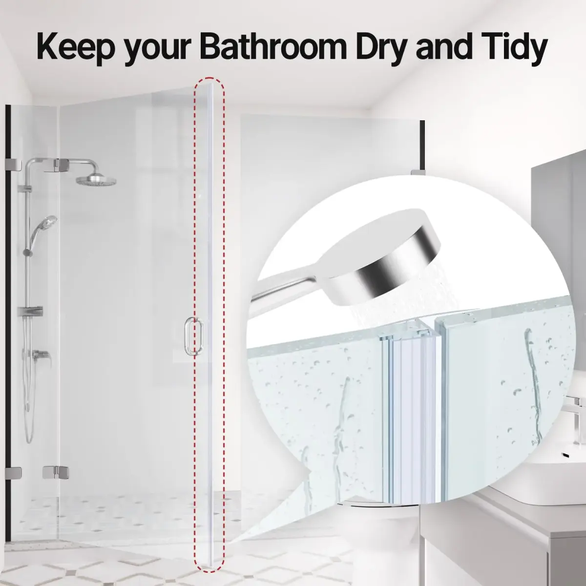 AmazerBath Shower Door Seal Strip 78.75 inches (6.56 ft) | Prevents Water Leaks - view 4