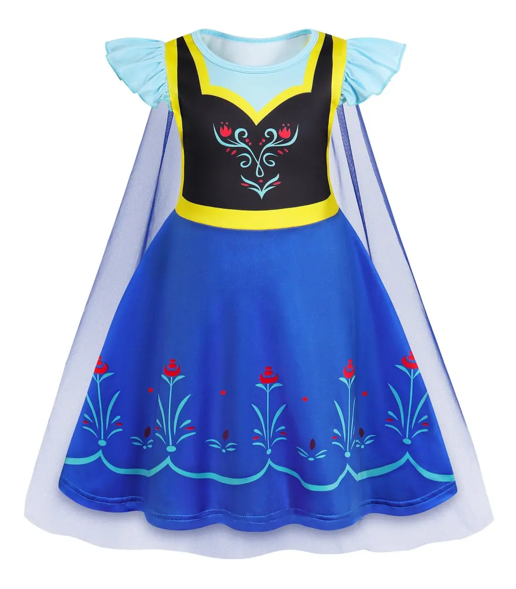 WonderBabe Snow Queen Princess Costume Girls 5-6 Years | Vibrant Halloween Dress - main product image