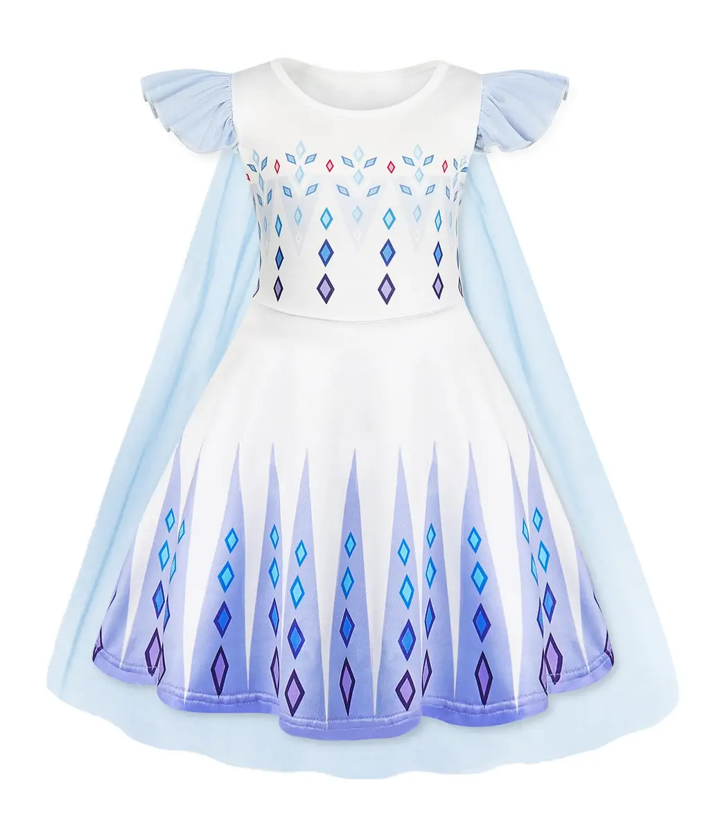 WonderBabe Girls Princess Dress Kids Halloween Birthday Party Dress Up Outfit 7-8 Years | Vibrant Princess Costume for Girls - main product image