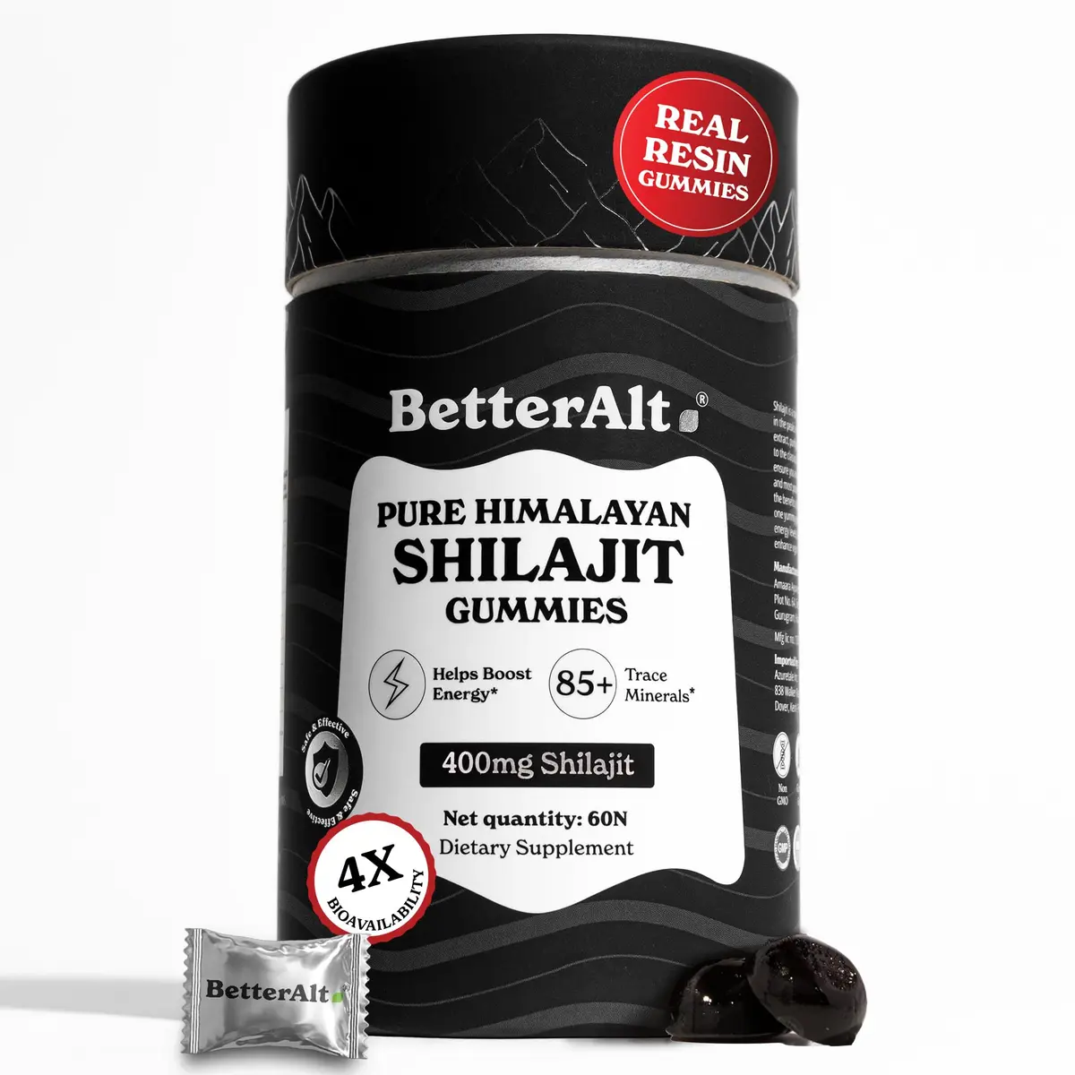 Better Alt Pure Himalayan Shilajit Gummies 60 Count | High Potency Gold Grade | Energy & Immunity Support - main product image