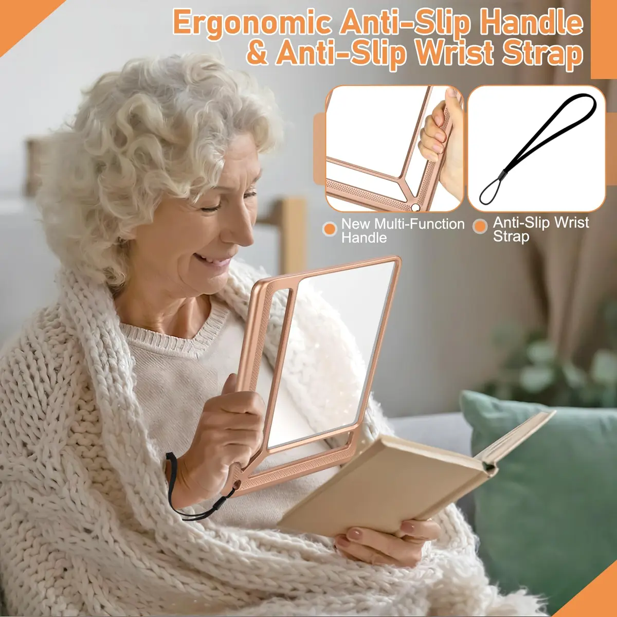 AKKYCVS 5X Full Page Magnifying Glass with Handle | 12.7cm (5 Inch) Viewing Area - view 3