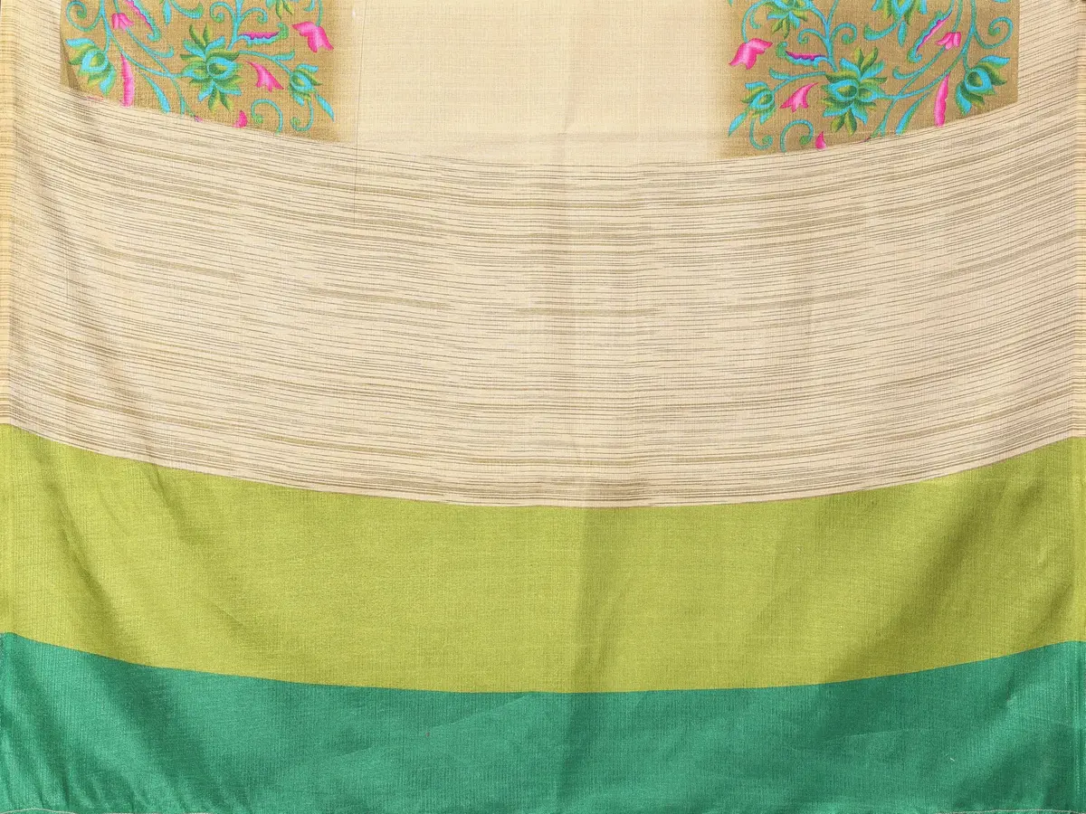 Yashika Women's Printed Art Silk Woven Saree with Unstitched Blouse - Grey, 280cm Length | Versatile Festive Wear - view 4