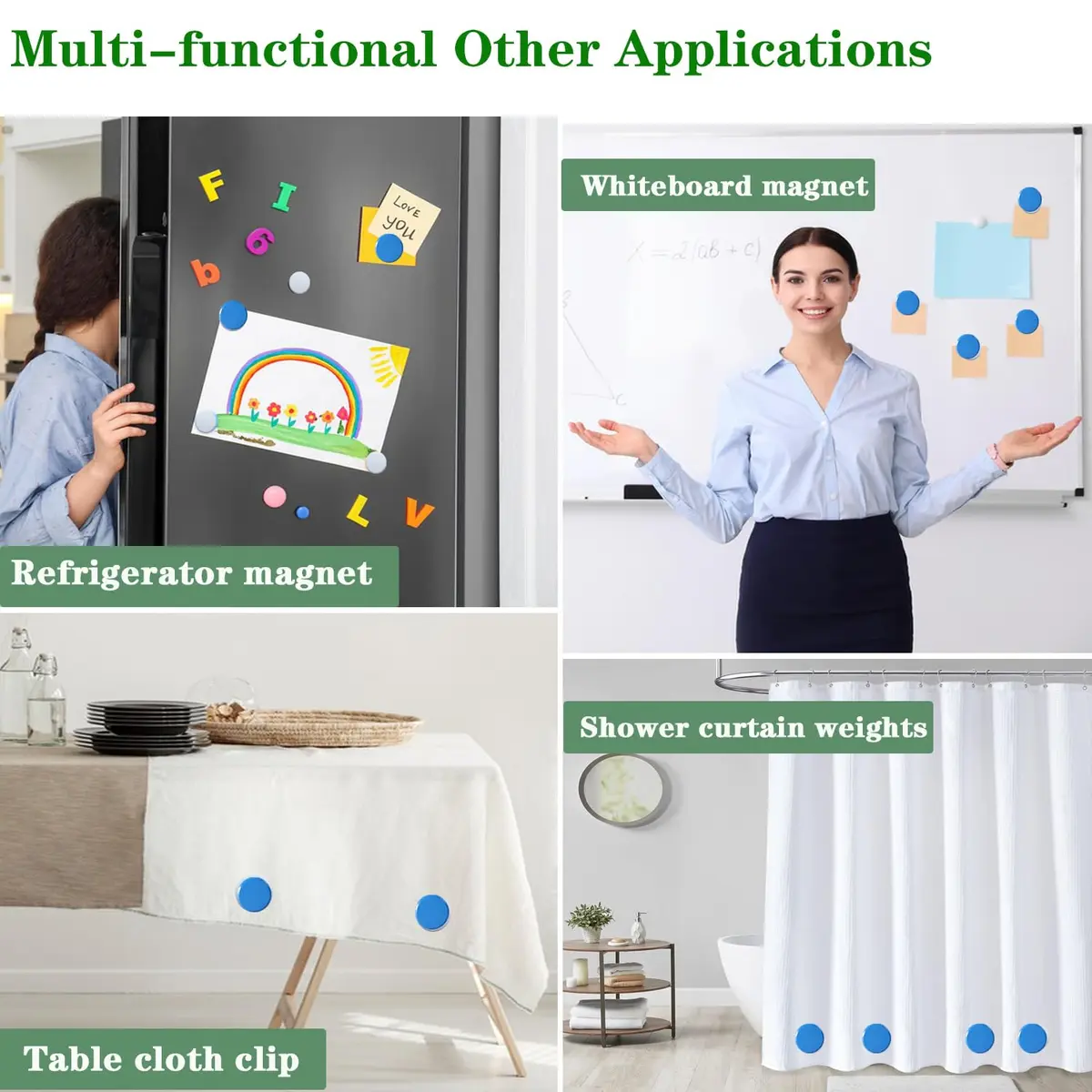 EMLTHORY 6 PCS Shower Curtain Weights Bottom | Heavy Duty Magnet Clips for Drapery & Liners - view 5