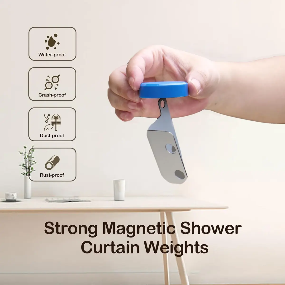 EMLTHORY 6 PCS Shower Curtain Weights Bottom | Heavy Duty Magnet Clips for Drapery & Liners - view 6