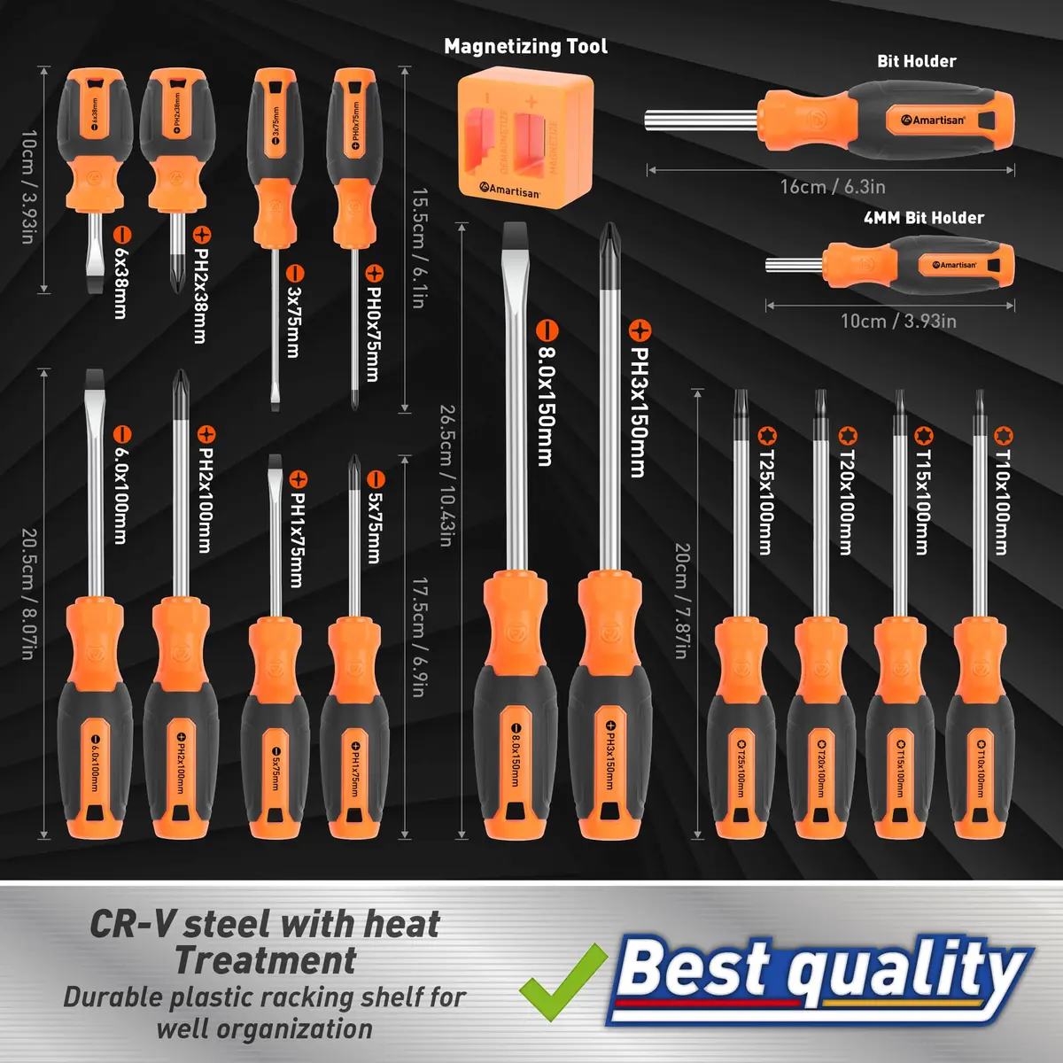 Amartisan 86-Piece Magnetic Screwdriver Set with Case | 3.43 lbs (1.56 kg) Tools for Men - view 4