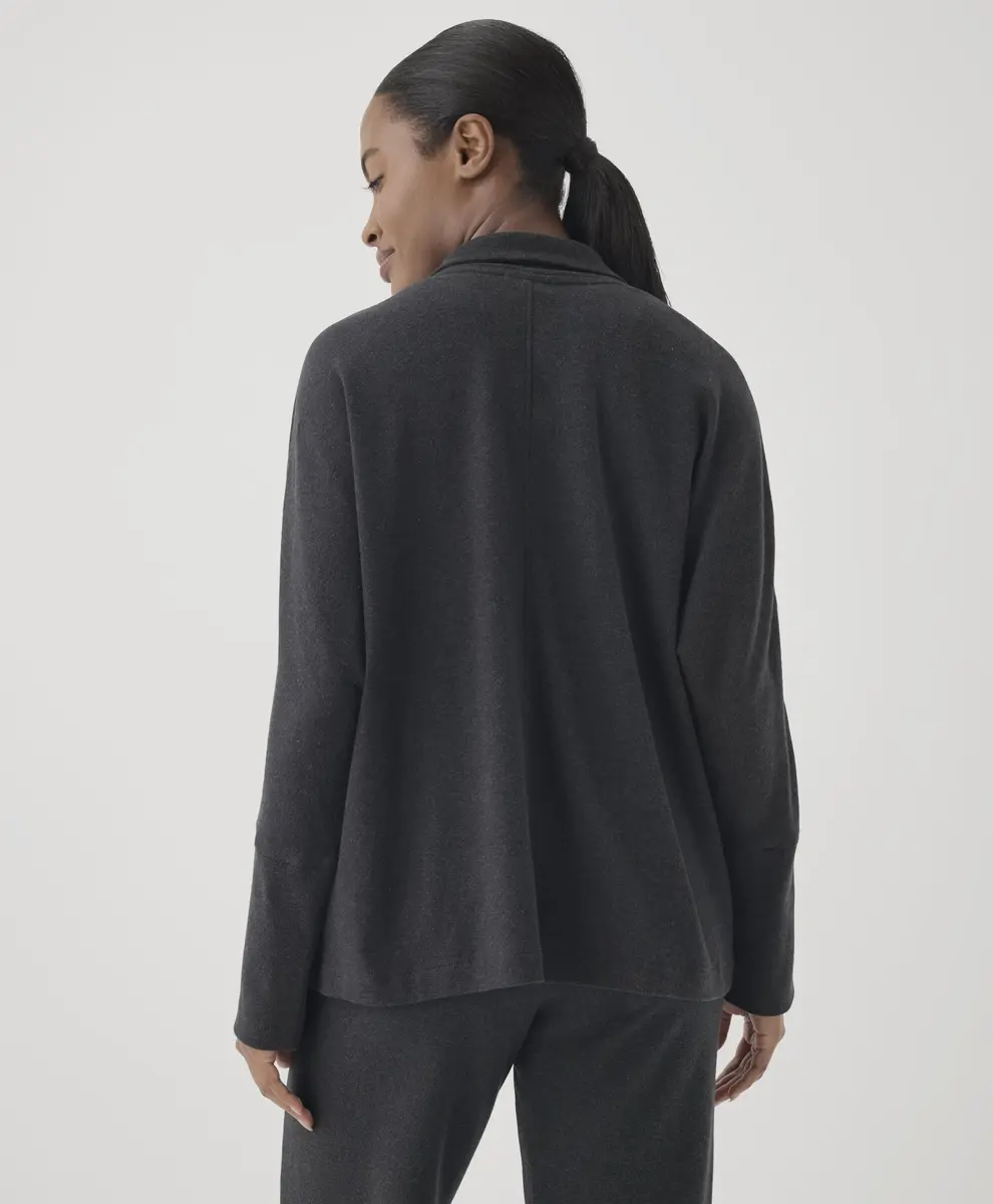 Pact Organic Cotton Women's Relaxed Blazer Charcoal Heather | Breathable, Sustainable Fit - view 7