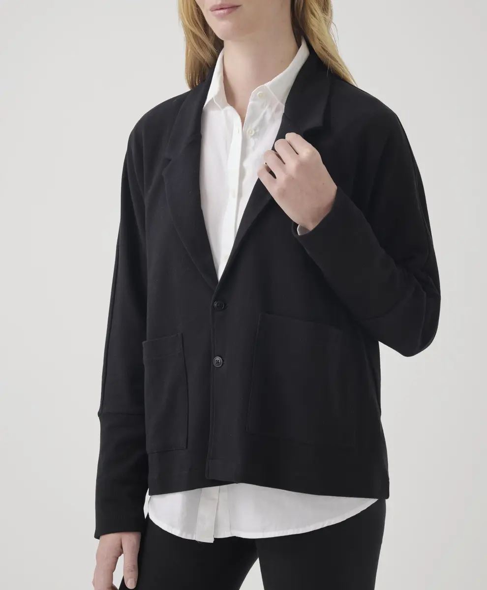 Pact Organic Cotton Women's Relaxed Blazer Black | Breathable, Sustainable Fit (70-120 chars) - view 6