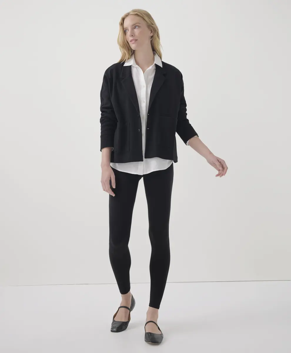 Pact Organic Cotton Women's Relaxed Blazer Black | Breathable, Sustainable Fit (70-120 chars) - view 3