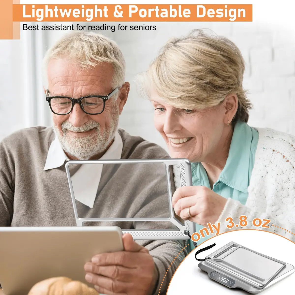 AKKYCVS 5X Full Page Magnifying Glass with Handle, 12.7cm x 17.8cm (5" x 7") Viewing Area | Lightweight Handheld Magnifier for Seniors & Low Vision - view 6