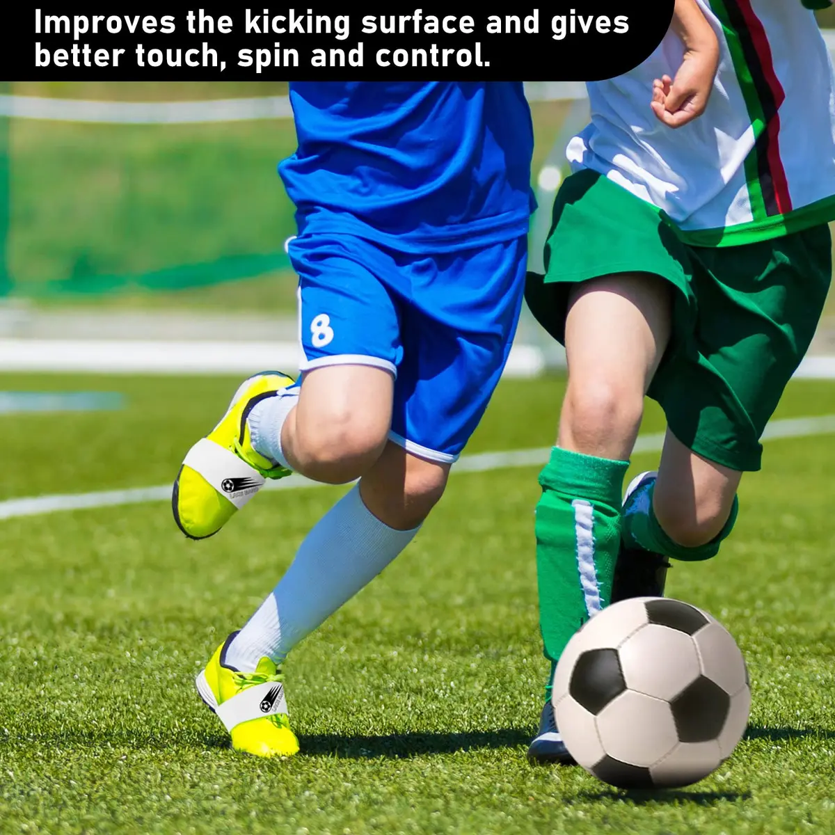 Patelai White 4 Pcs Soccer Lace Band Cleat Cover Youth Adult | Prevents Shoelace Loosening During Play - view 4