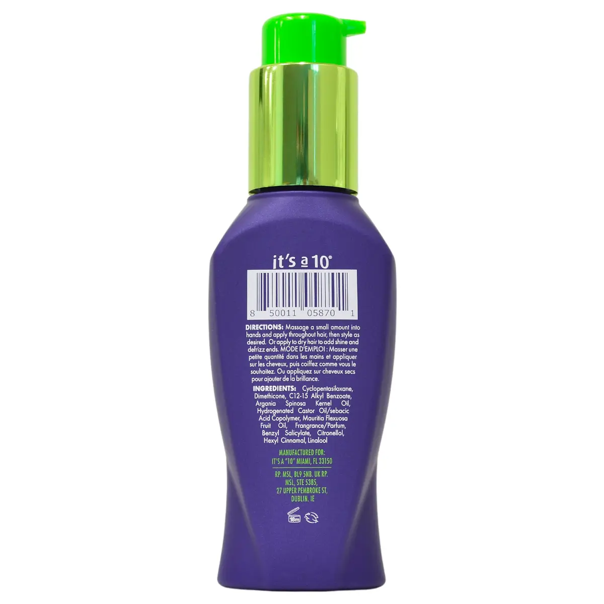 It's a 10 Miracle Styling Serum 3 Oz | Tames Frizz & Adds Shine, Heat Protection for All Hair Types - view 2