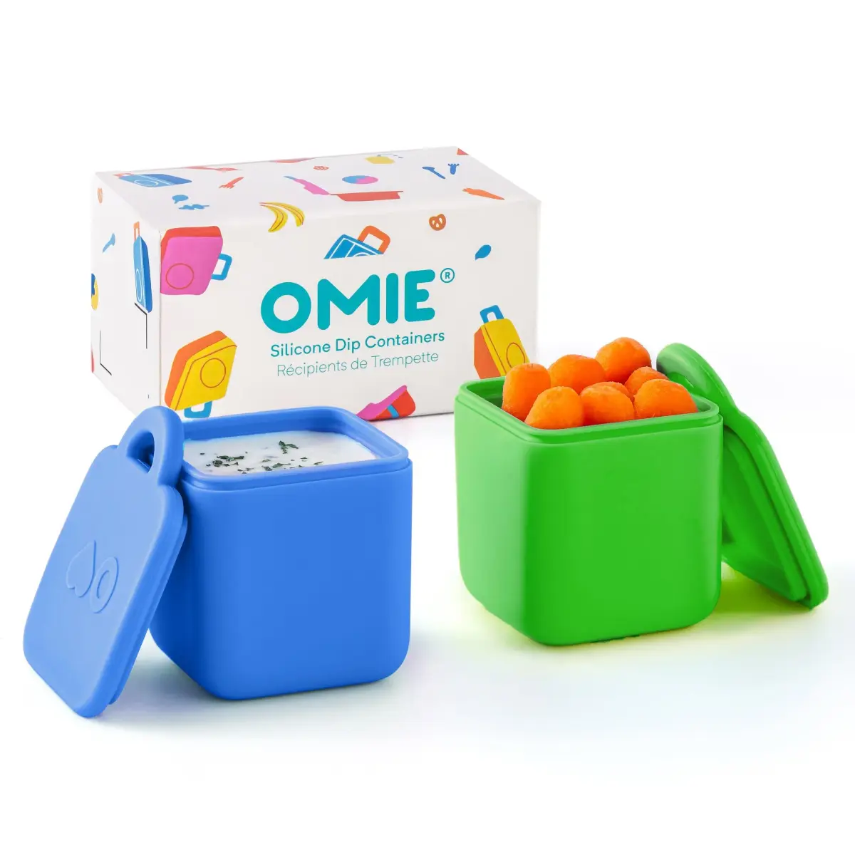 Omie OmieBox UP Leakproof Dip Containers 2 Pack 118ml (4 Fl Oz) | Perfect for Kids' Lunches - main product image