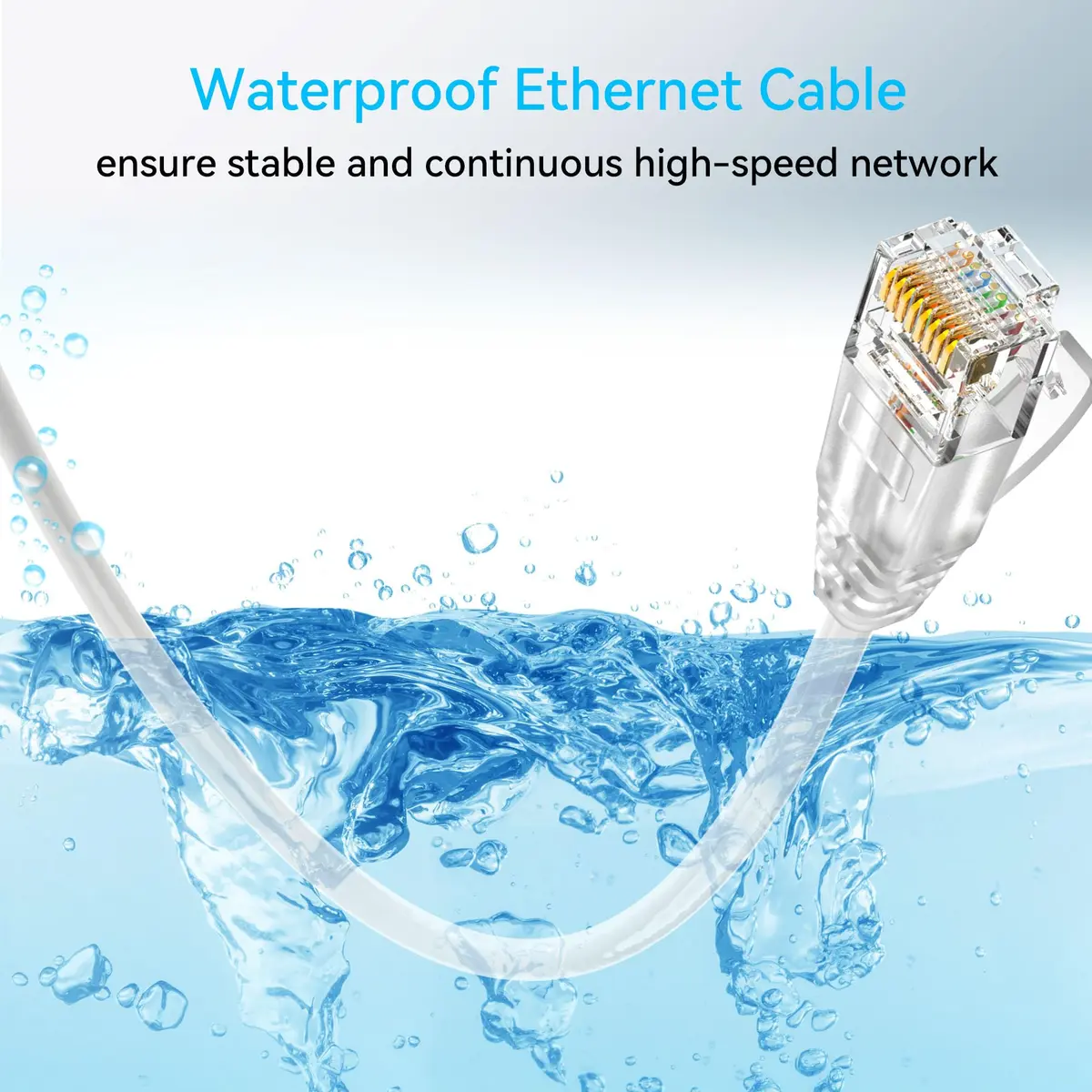Sokqovt Cat6a Ethernet Cable Slim 25ft Outdoor Waterproof, 28AWG Pure Copper 10G 550MHZ for Indoor & Outdoor Use - view 6