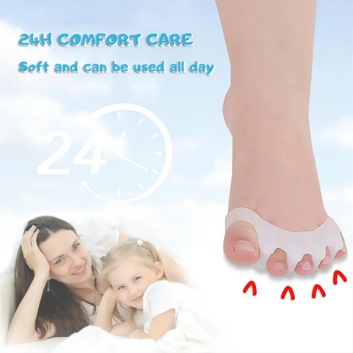 ERSANLI Toe Separators Kids Corrector for Pedicure 2 Pairs | Supports Toe Alignment & Comfort - view 6