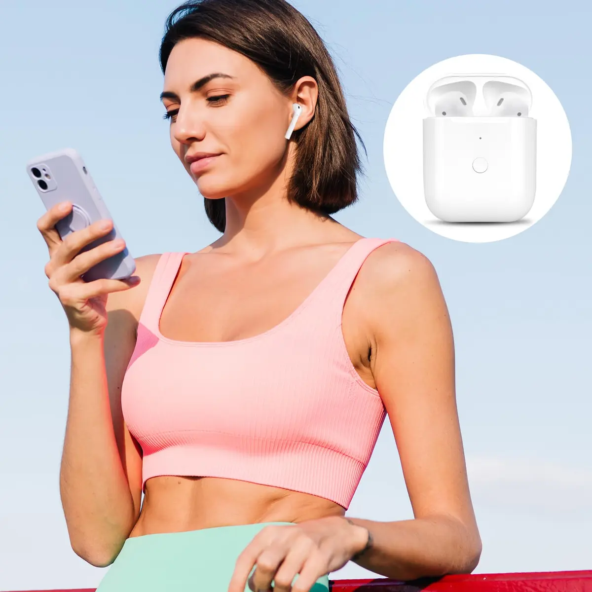 NOCRLG Replacement Charging Case for AirPods 1st & 2nd Gen 550mAh | Wireless Charging & Bluetooth Sync - view 7