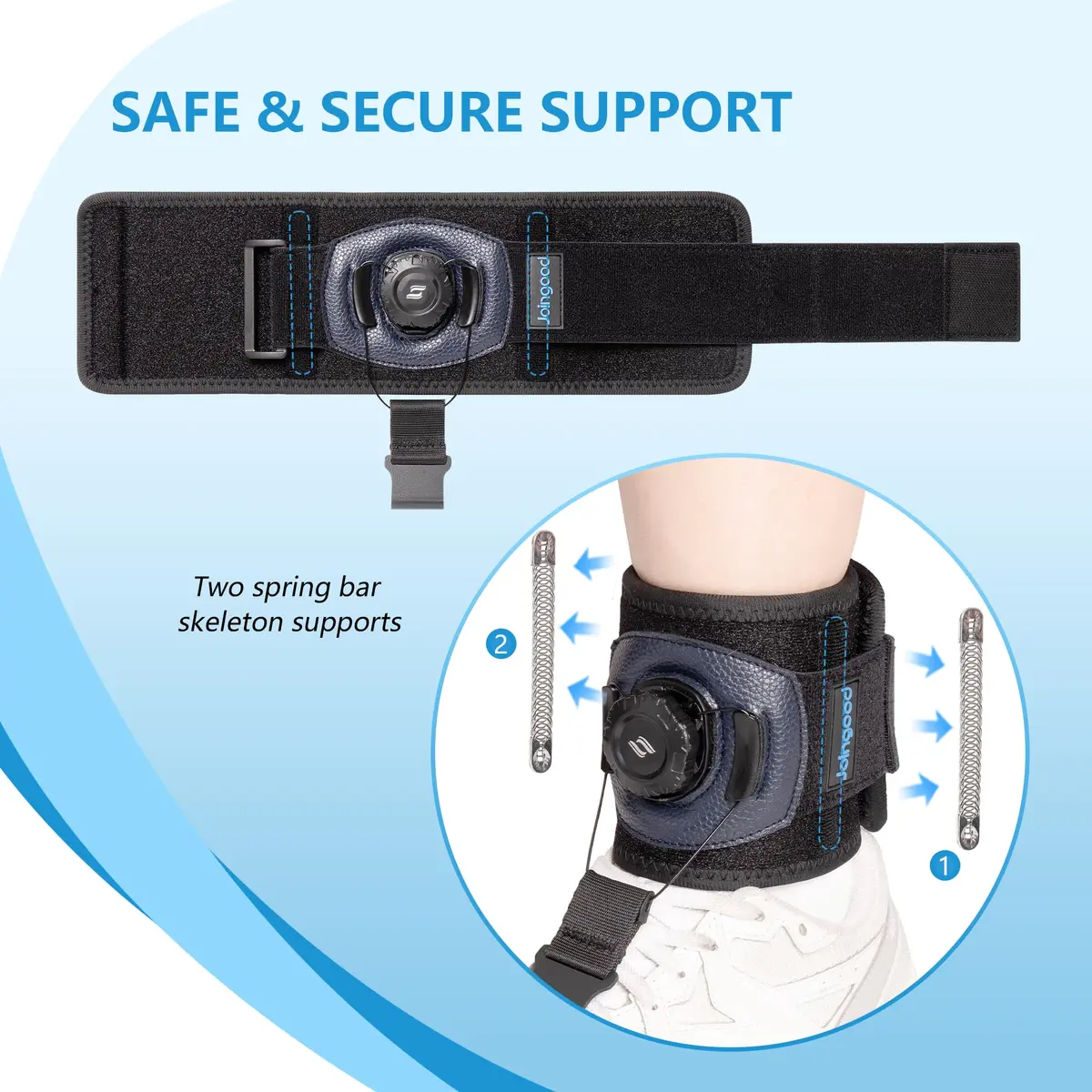joingood AFO Foot Drop Brace with Reel-Adjust Dorsiflexion Assist L/XL (35cm Calf Circumference) | FDA Approved Orthopedic Brace for Walking Support - view 6